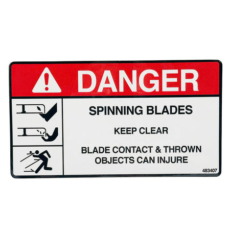 Scag OEM 483407 — DECAL, SPINNING BLADES